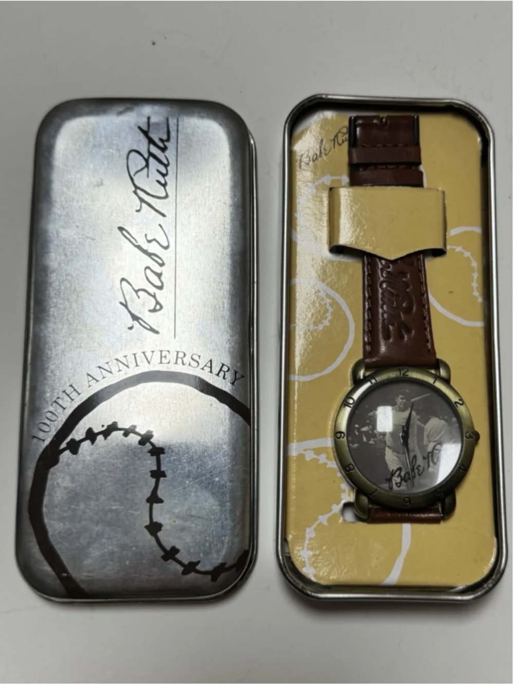1994 Babe Ruth 100th Anniversary Watch w/ Case Legends Of Baseball New Old Stock